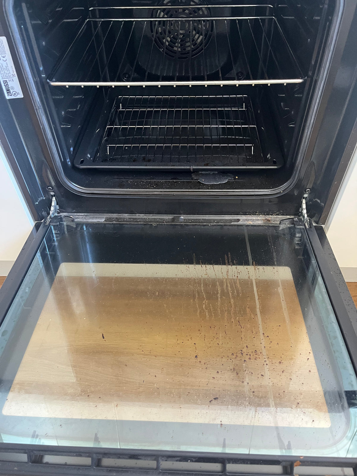 Oven before cleaning